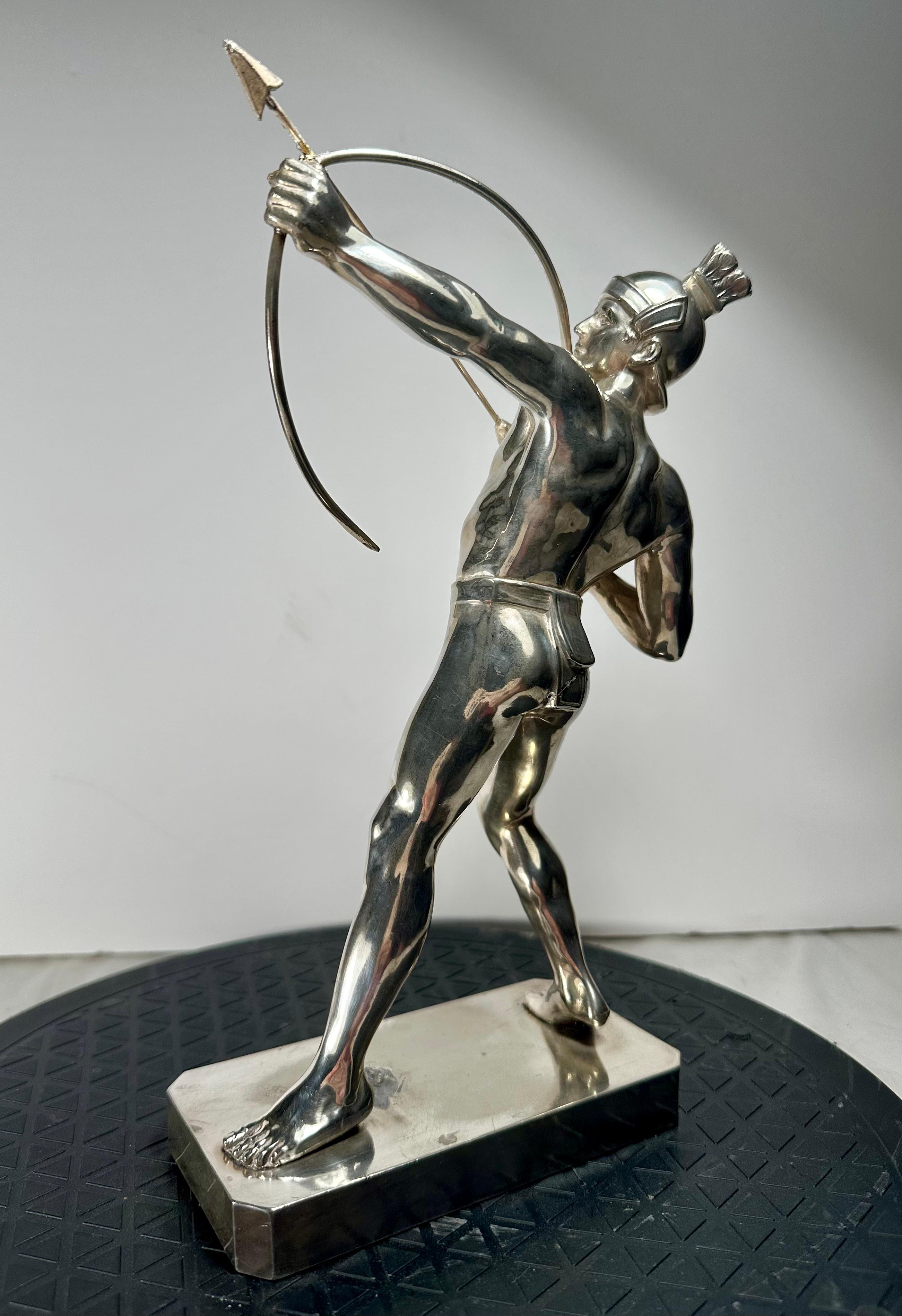 Art Deco Roman Archer Statue by Hermann Eichberg For Sale 14