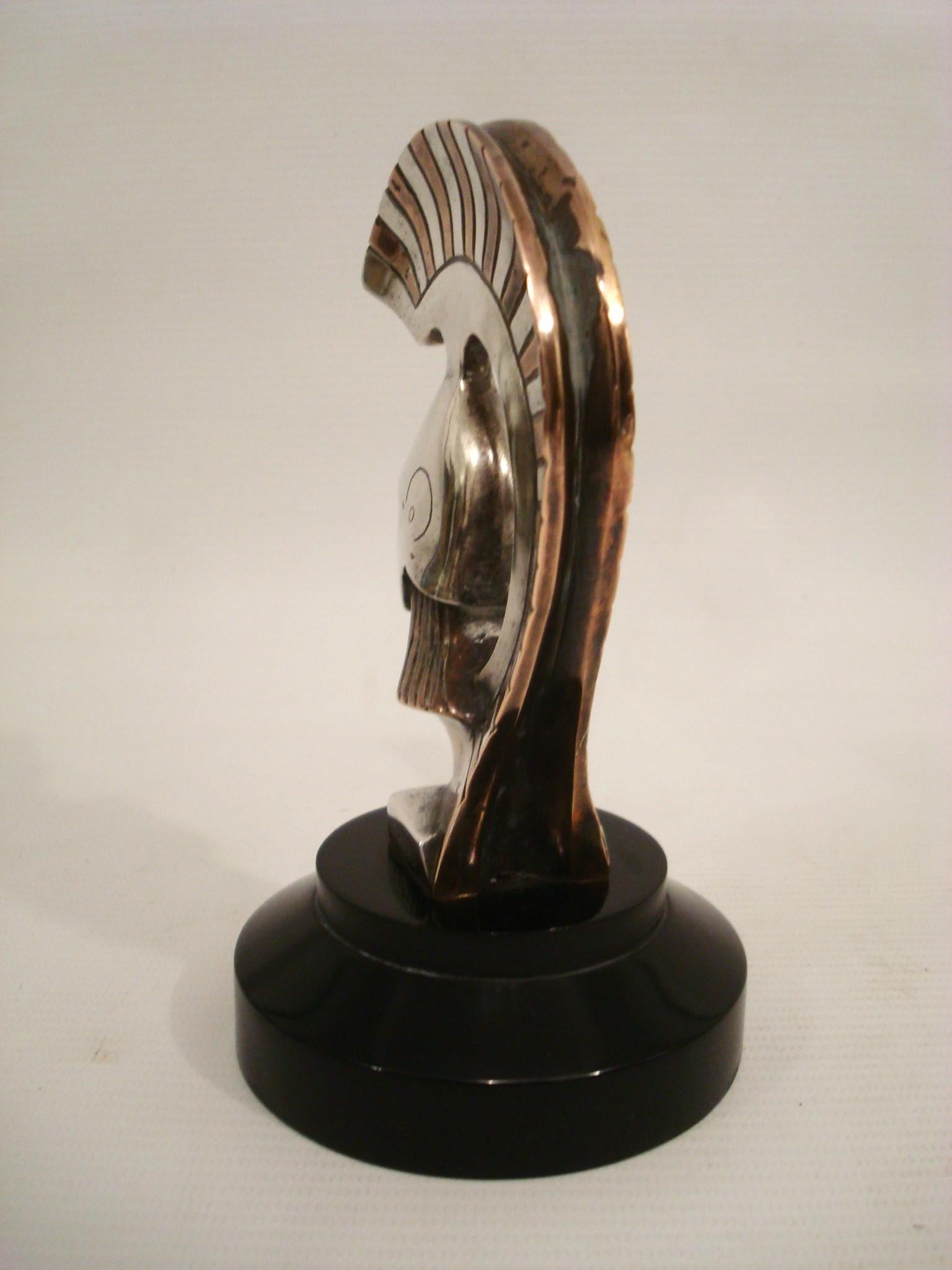 Bronze Art Deco Roman Warrior Car Mascot, Hood Ornament by Darel, ca. 1920s