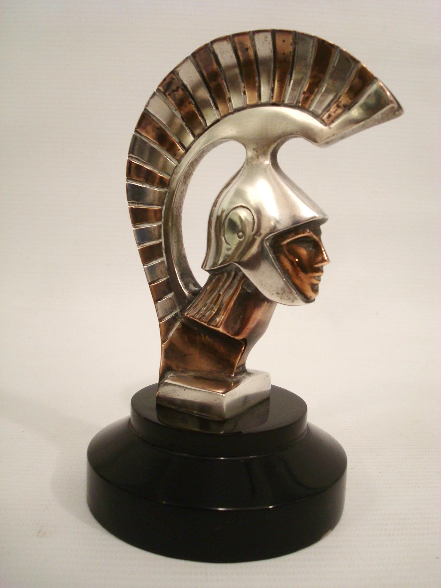 Art Deco Roman Warrior Car Mascot, Hood Ornament by Darel, ca. 1920s 1
