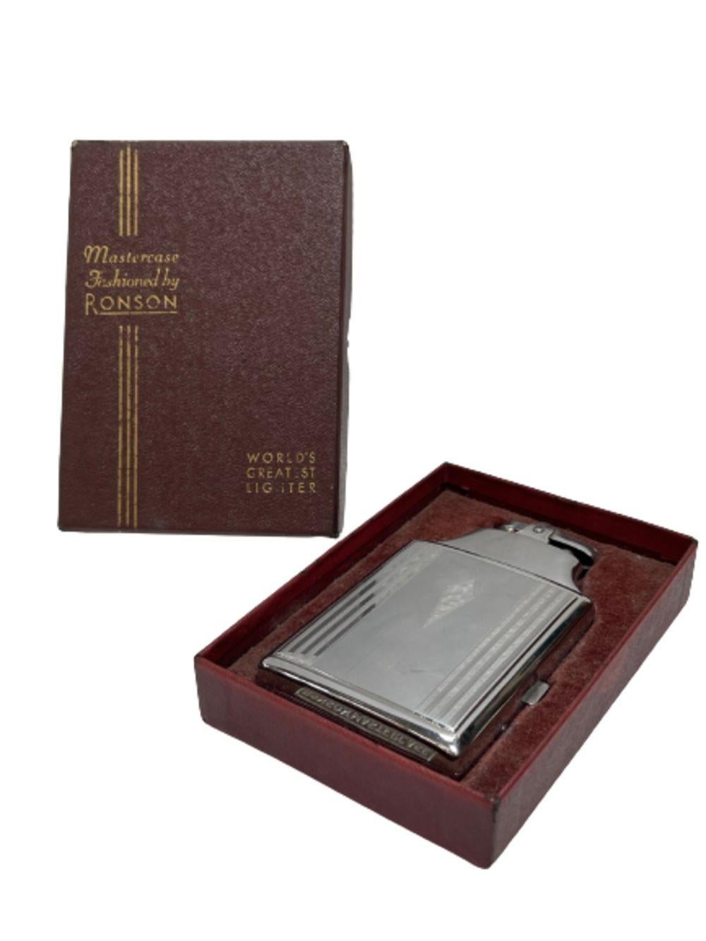 Art Deco Ronson Mastercase Zigarettenfeuerzeug-Etui-Kommode mit Originalverpackung (amerikanisch) im Angebot