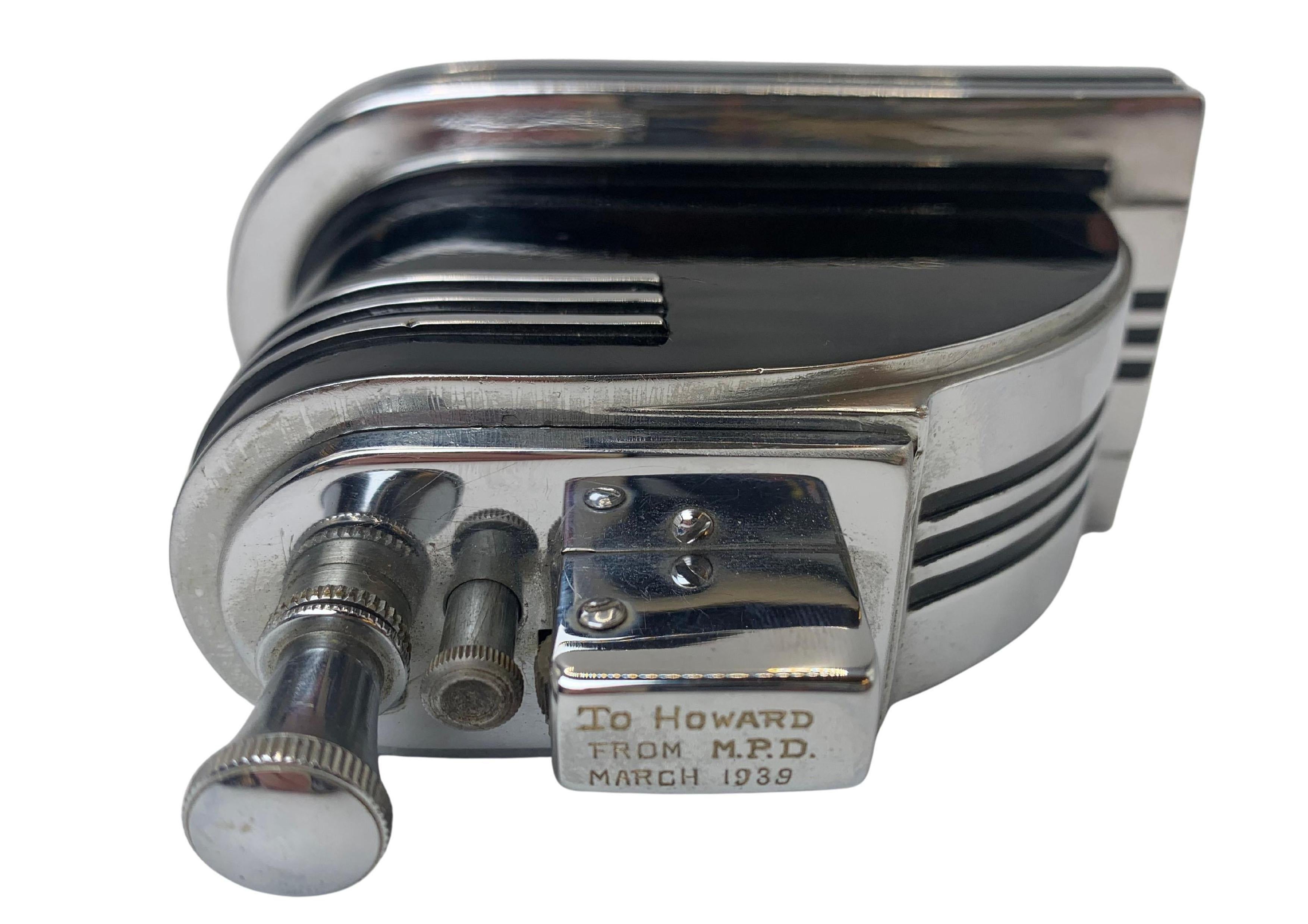 Art Deco Ronson Streamline Moderne Black Lacquered Touch Tip Table ...