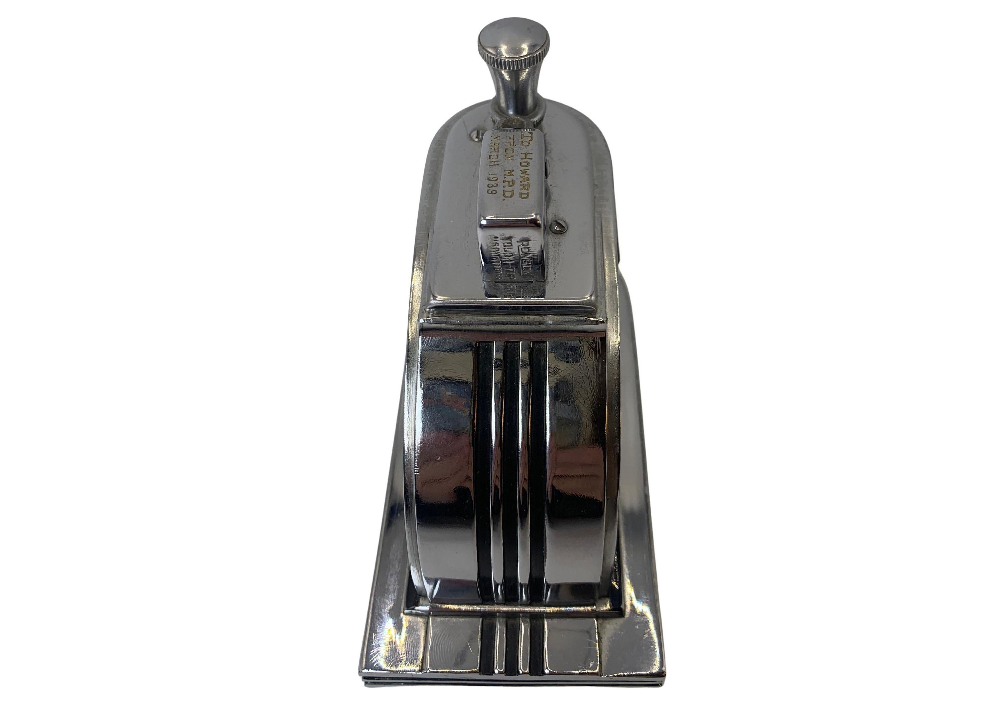 Art Deco Ronson Streamline Moderne Black Lacquered Touch Tip Table ...