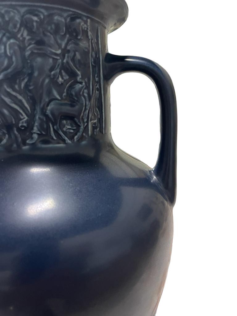 Glazed Art deco Rookwood Dark Blue Mat with classical style frieze panels Vase/Urn 1929 For Sale