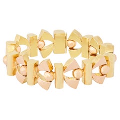 Bracciale Art Deco in oro rosa e giallo, Austria
