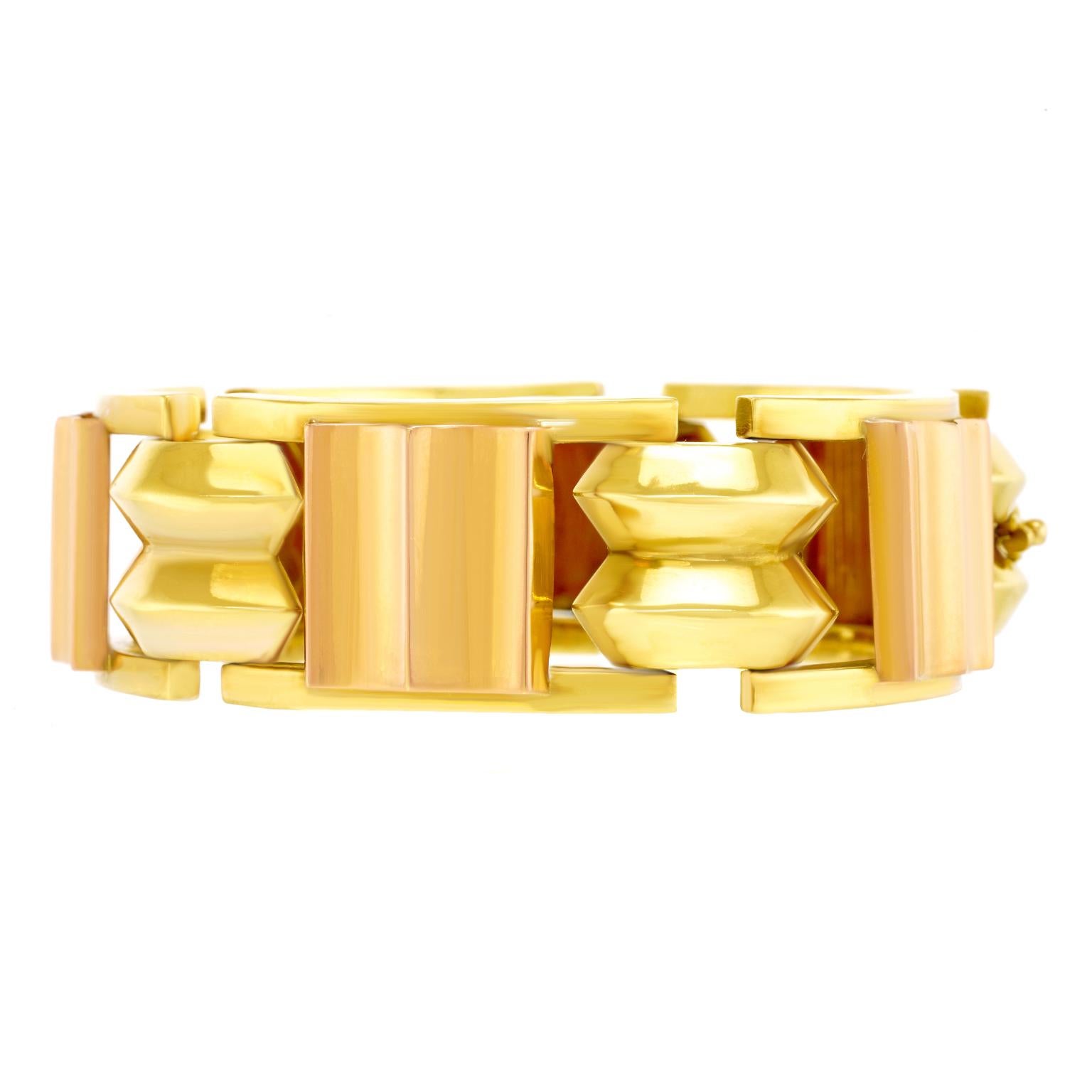 Art Deco Rose and Yellow Gold Bracelet 5