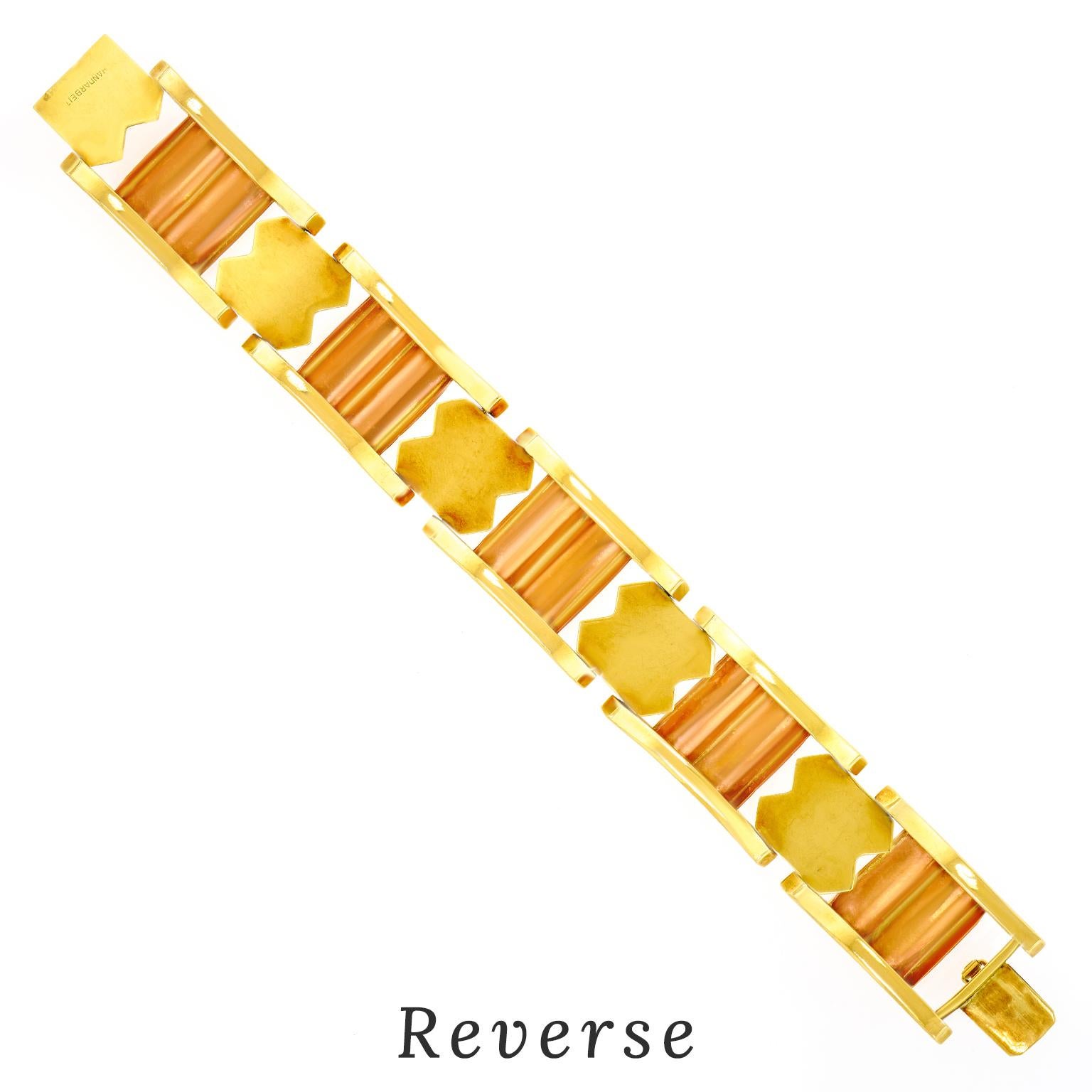 Art Deco Rose and Yellow Gold Bracelet 6