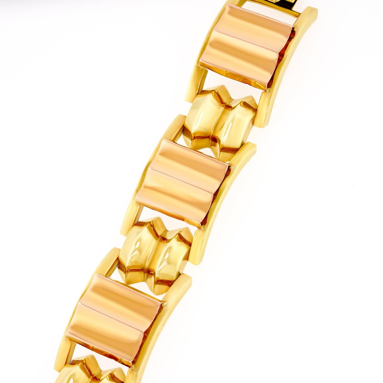 Art Deco Rose and Yellow Gold Bracelet 2