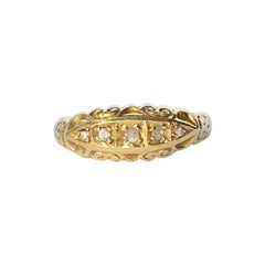Art Deco Rose Cut Diamond and 18 Carat Gold Five-Stone Band