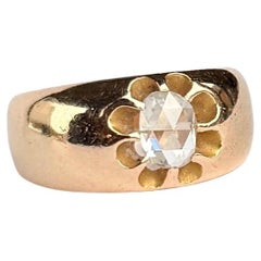 Art Deco Rose Cut Diamond and 9 Carat Rose Gold Solitaire Band