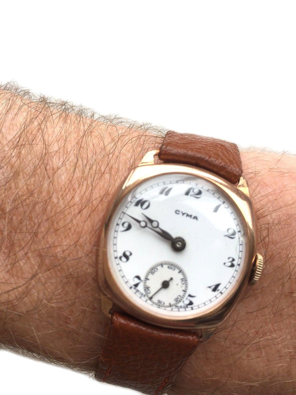 Art Deco Rose Gold Filled Gents Wristwatch In Good Condition In Westward ho, GB