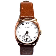 Retro Art Deco Rose Gold Filled Gents Wristwatch