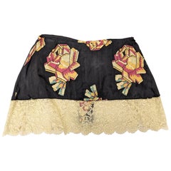 Pantalon à claquettes Art déco à motif de roses