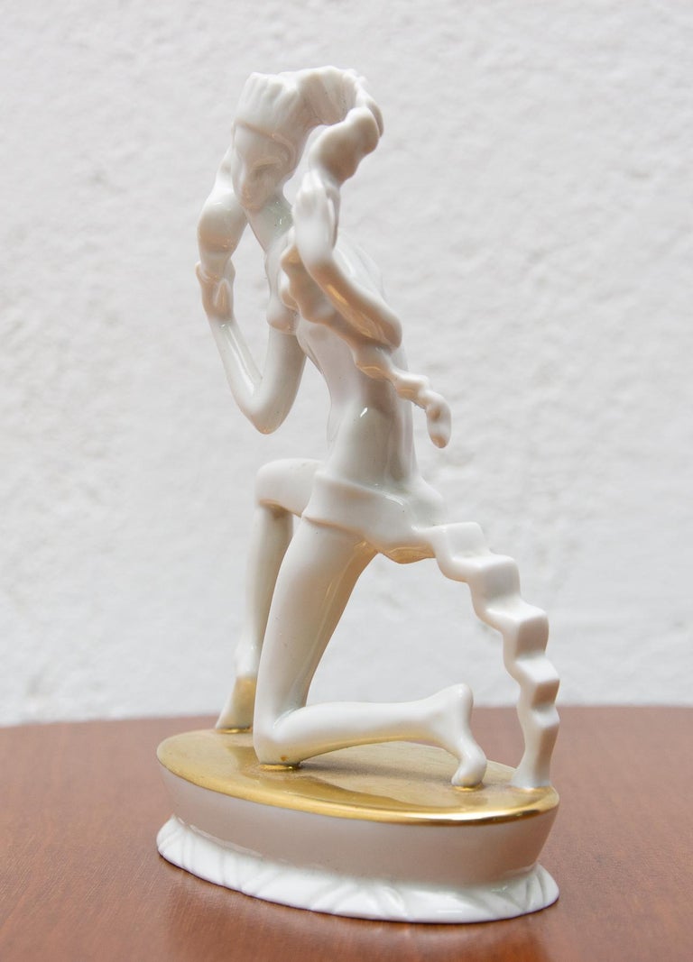 Art Deco Rosenthal Porcelain Girl Sculpture by Gerhard Schliepstein, 1930s For Sale at 1stdibs