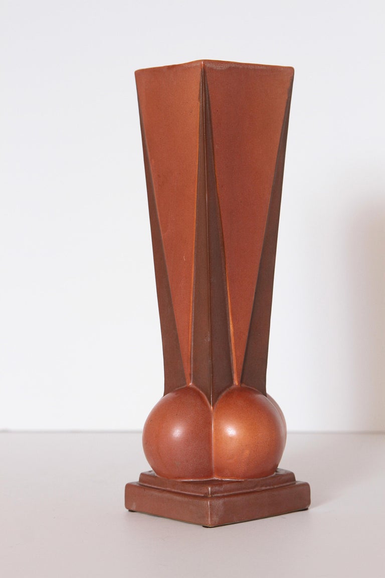American Art Deco Roseville Futura Four-Ball Ceramic Vase by Frank Ferrell   For Sale