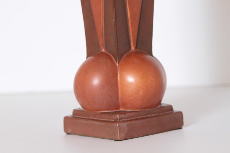 Art Deco Roseville Futura Four-Ball Ceramic Vase by Frank Ferrell   In Good Condition For Sale In Dallas, TX