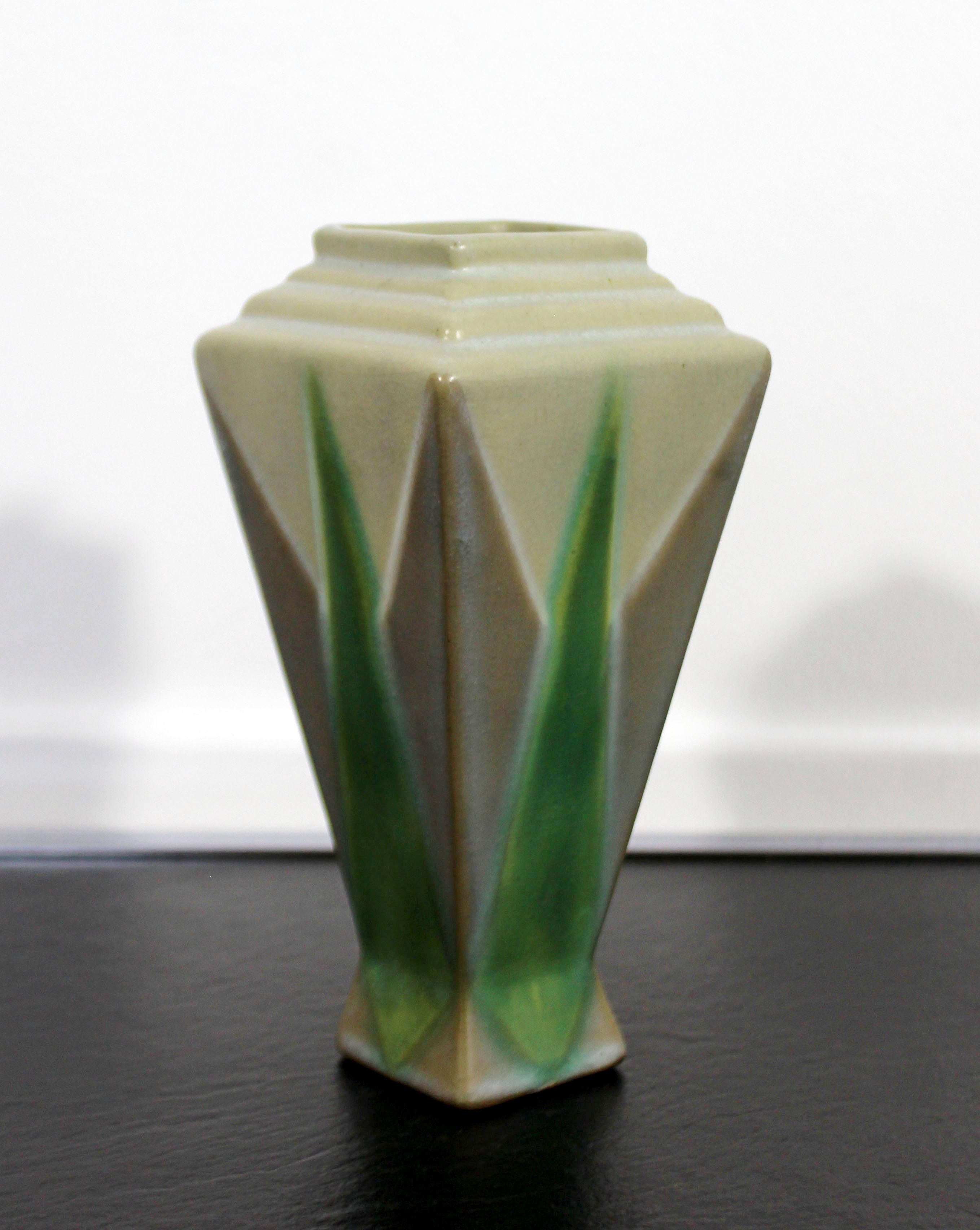 Art Deco Roseville Futura Torch Ceramic Art Vase Vessel 1930s Green 1