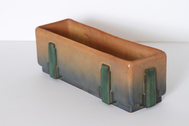 American Art Deco Roseville Futura Windowbox Ceramic Planter by Frank Ferrell For Sale