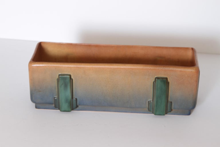 Art Deco Roseville Futura Windowbox Ceramic Planter by Frank Ferrell For Sale 3
