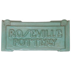 Art Deco Roseville Moderne Retailer's Advertising Ceramic Sign