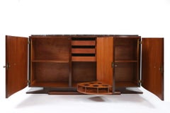 Art-Deco Walnut and Black Marble Sideboard from De Coene Frères, Belgium 1930s