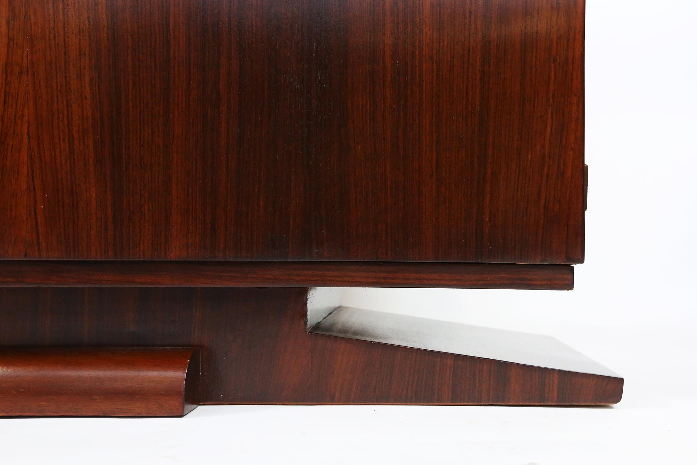 Art-Deco Walnut and Black Marble Sideboard from De Coene Frères, Belgium 1930s For Sale 2