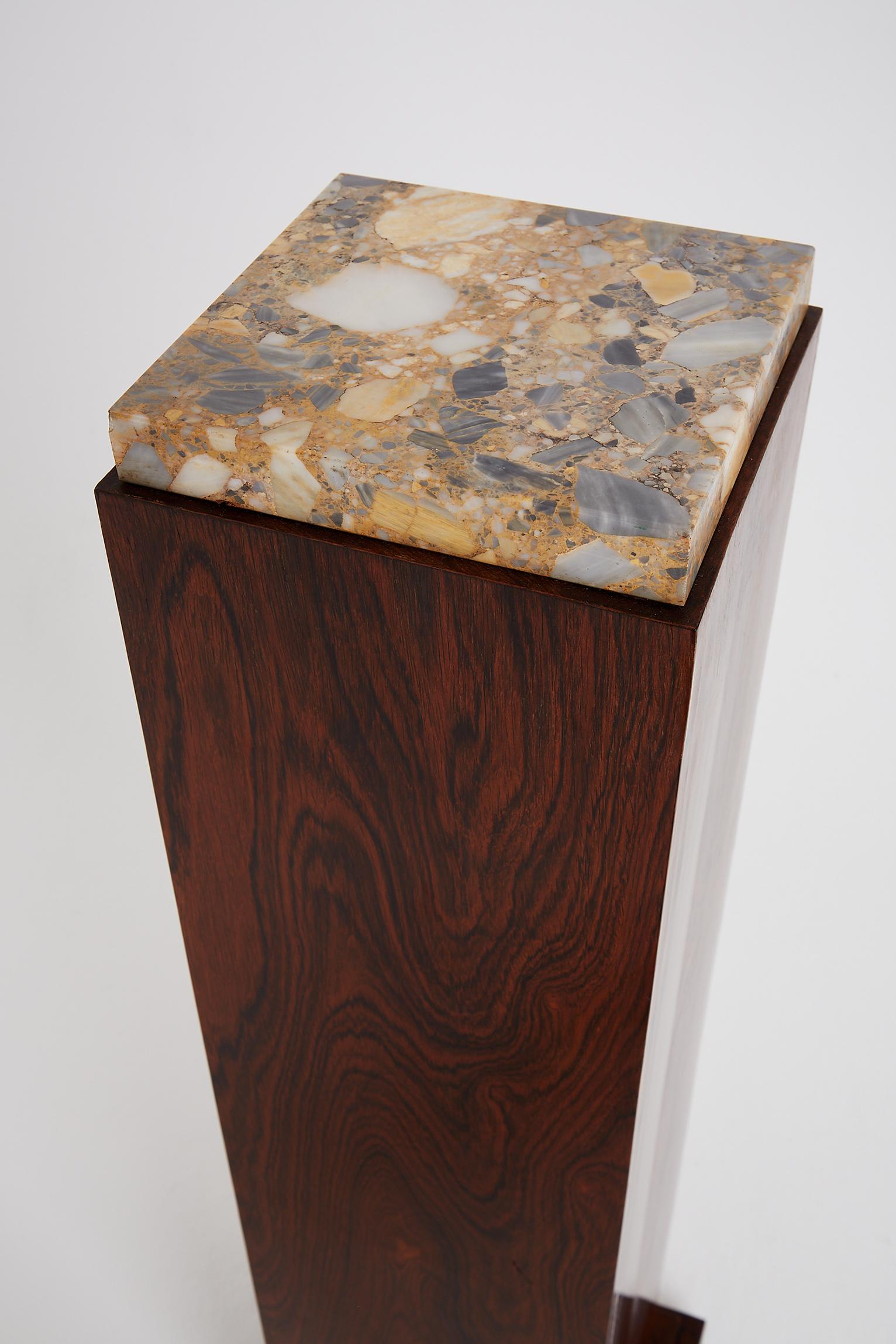 Art Deco Rosewood and Marble Pedestal 4