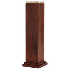 Art Deco Rosewood and Marble Pedestal