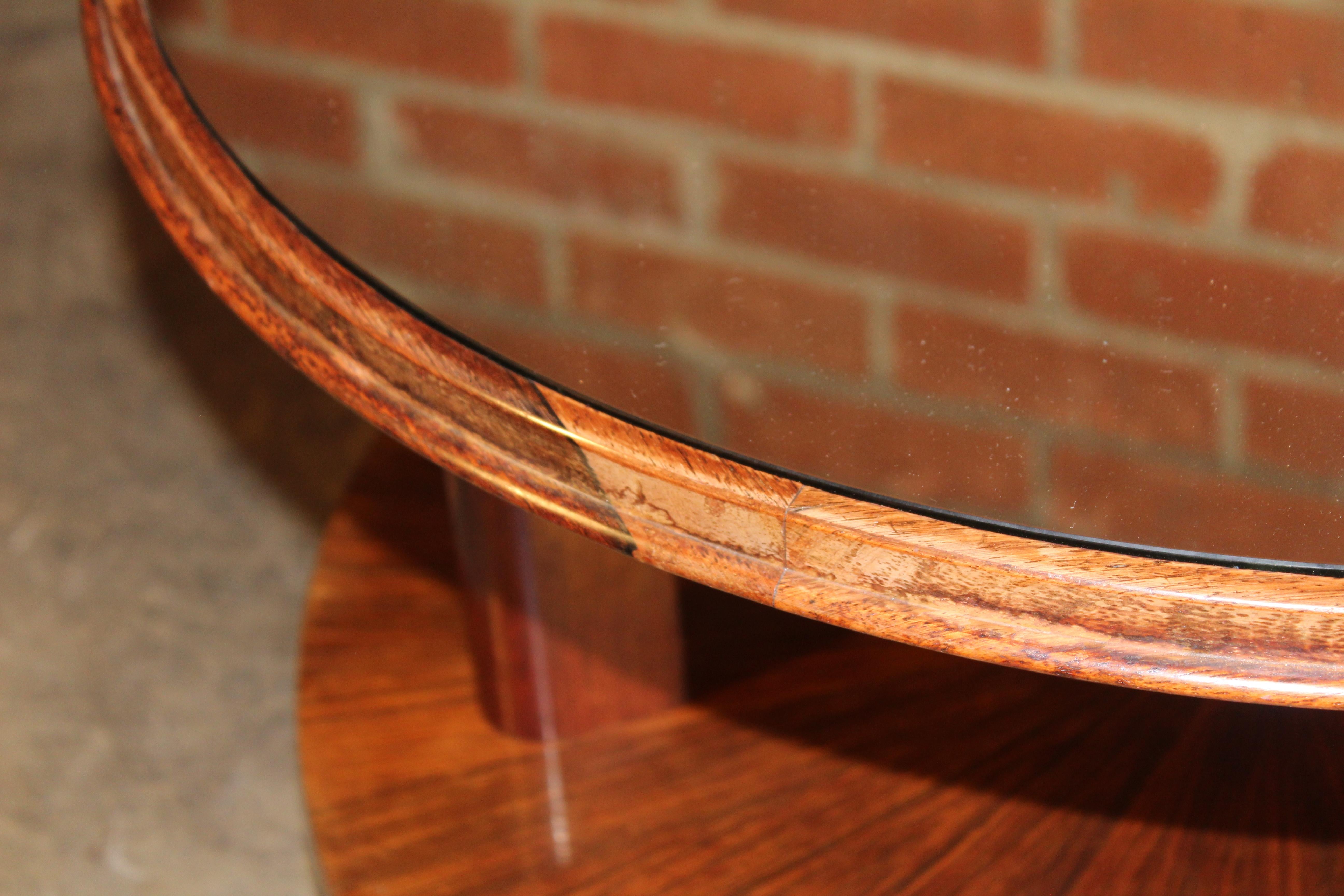 Art Deco Rosewood and Mirror Table Attributed to Paolo Buffa, Italy, 1940s For Sale 5
