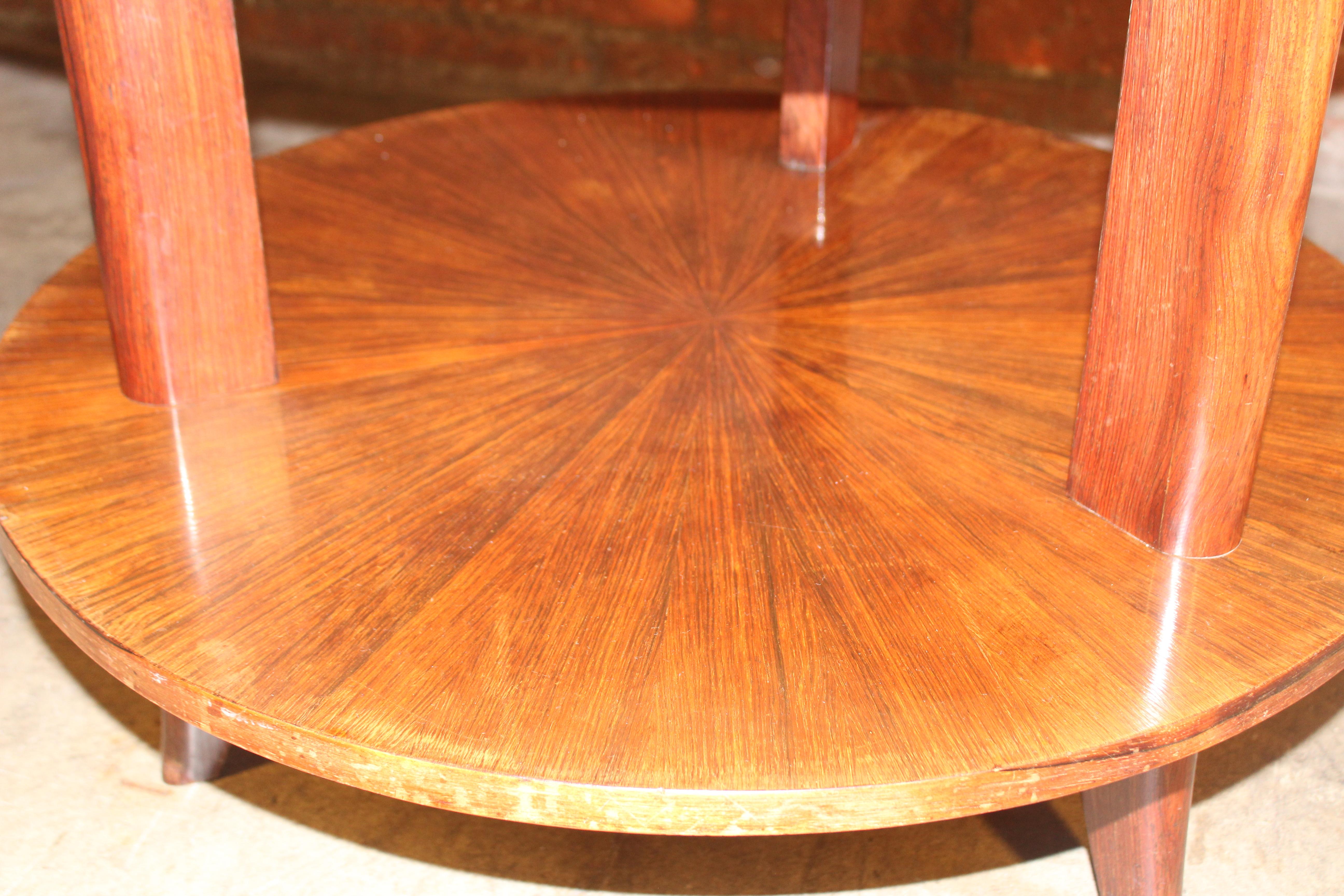Art Deco Rosewood and Mirror Table Attributed to Paolo Buffa, Italy, 1940s For Sale 6