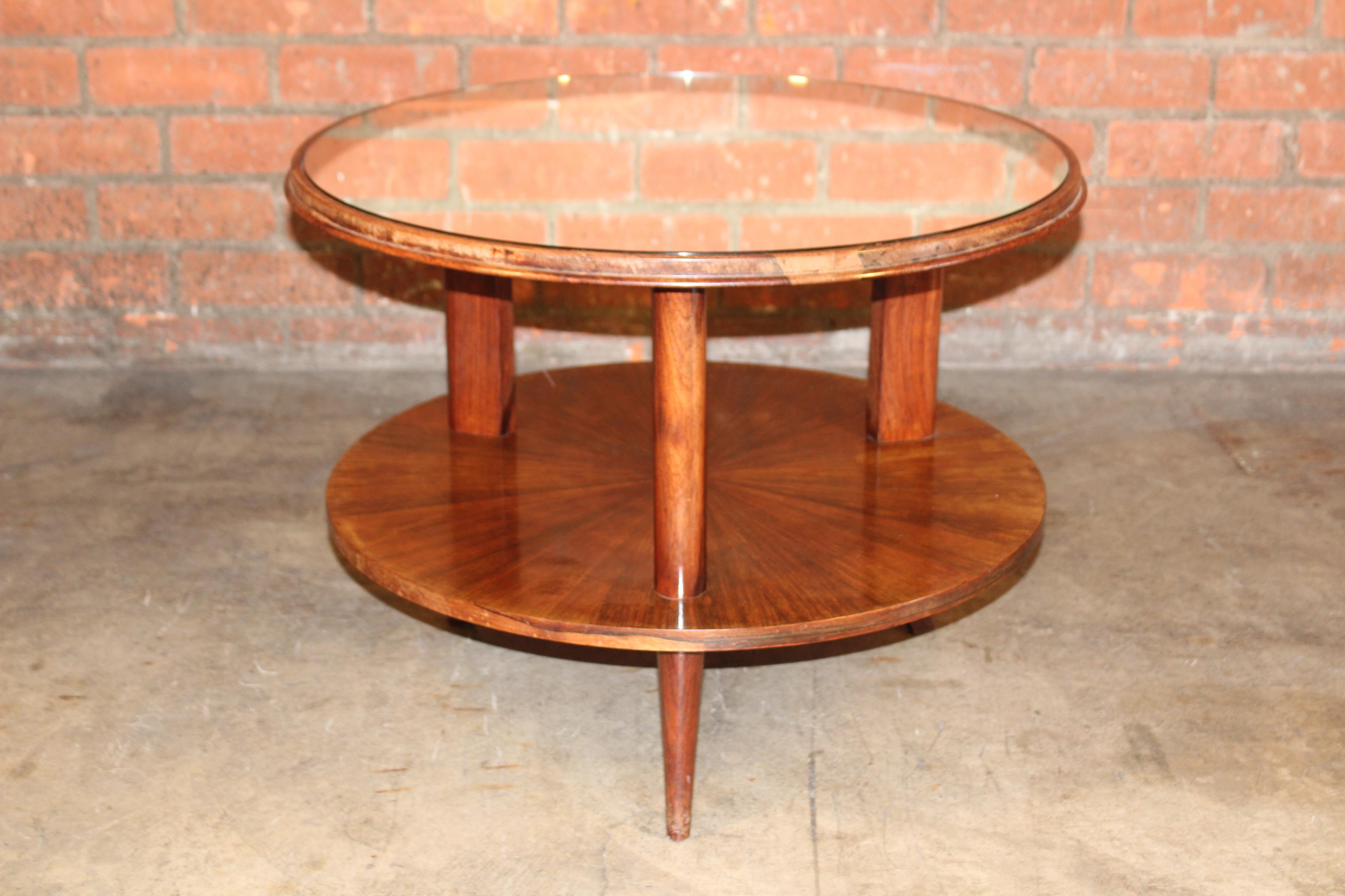 Art Deco Rosewood and Mirror Table Attributed to Paolo Buffa, Italy, 1940s For Sale 7