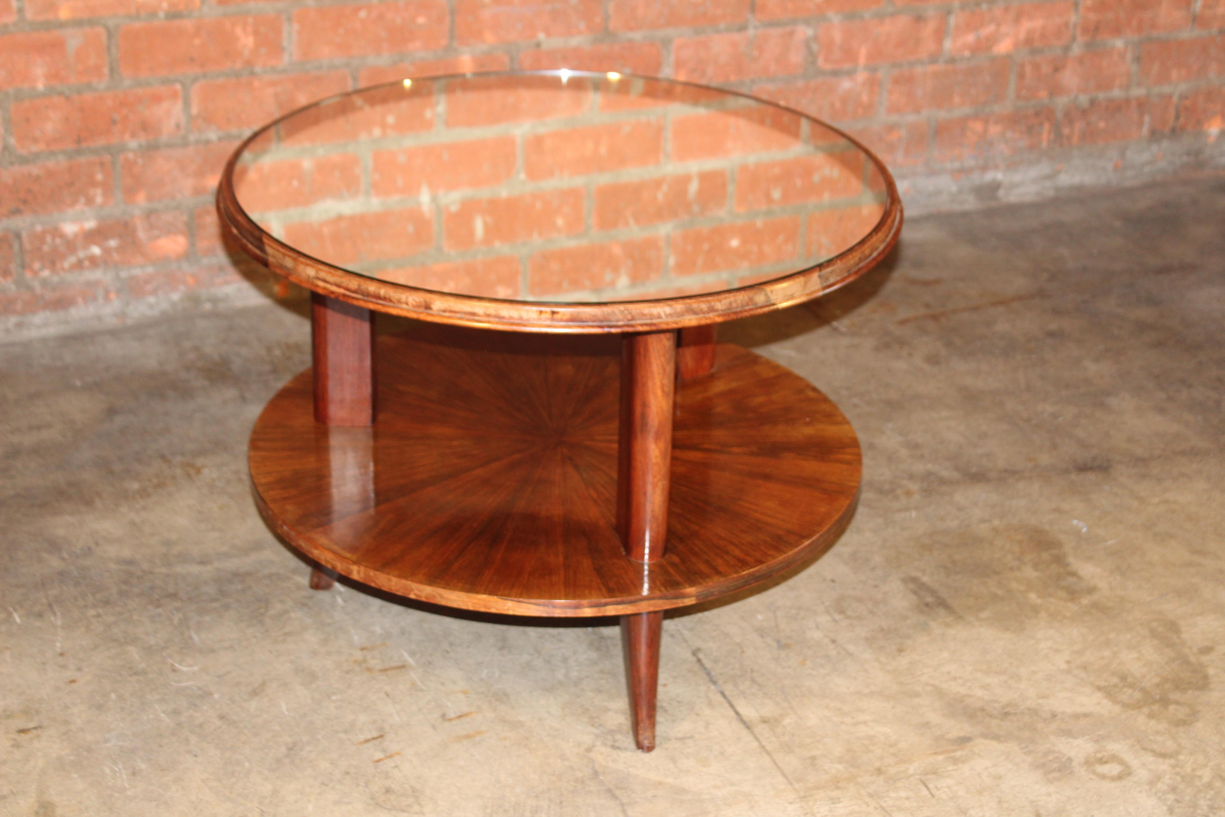 Art Deco Rosewood and Mirror Table Attributed to Paolo Buffa, Italy, 1940s For Sale 9
