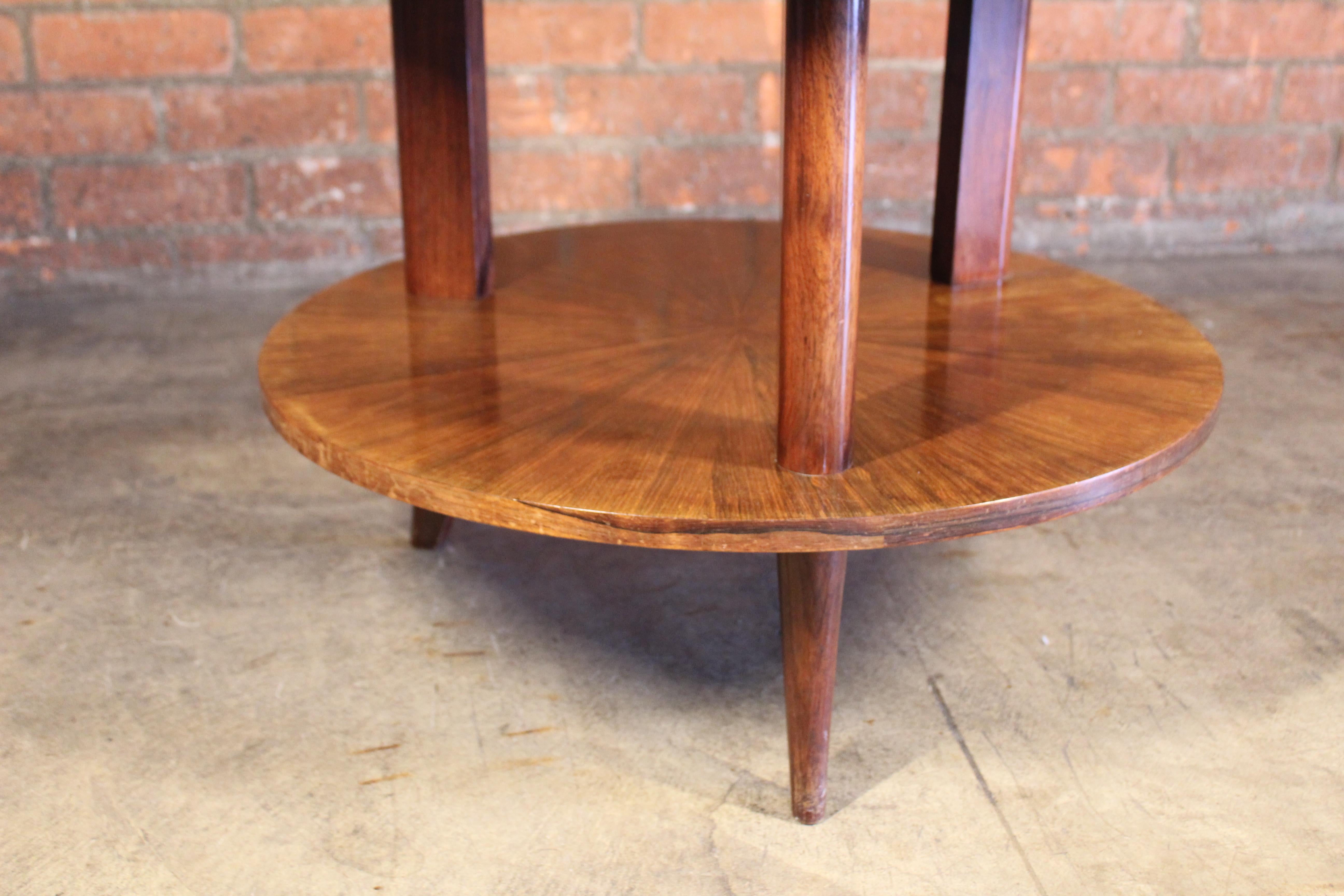 Art Deco Rosewood and Mirror Table Attributed to Paolo Buffa, Italy, 1940s For Sale 11