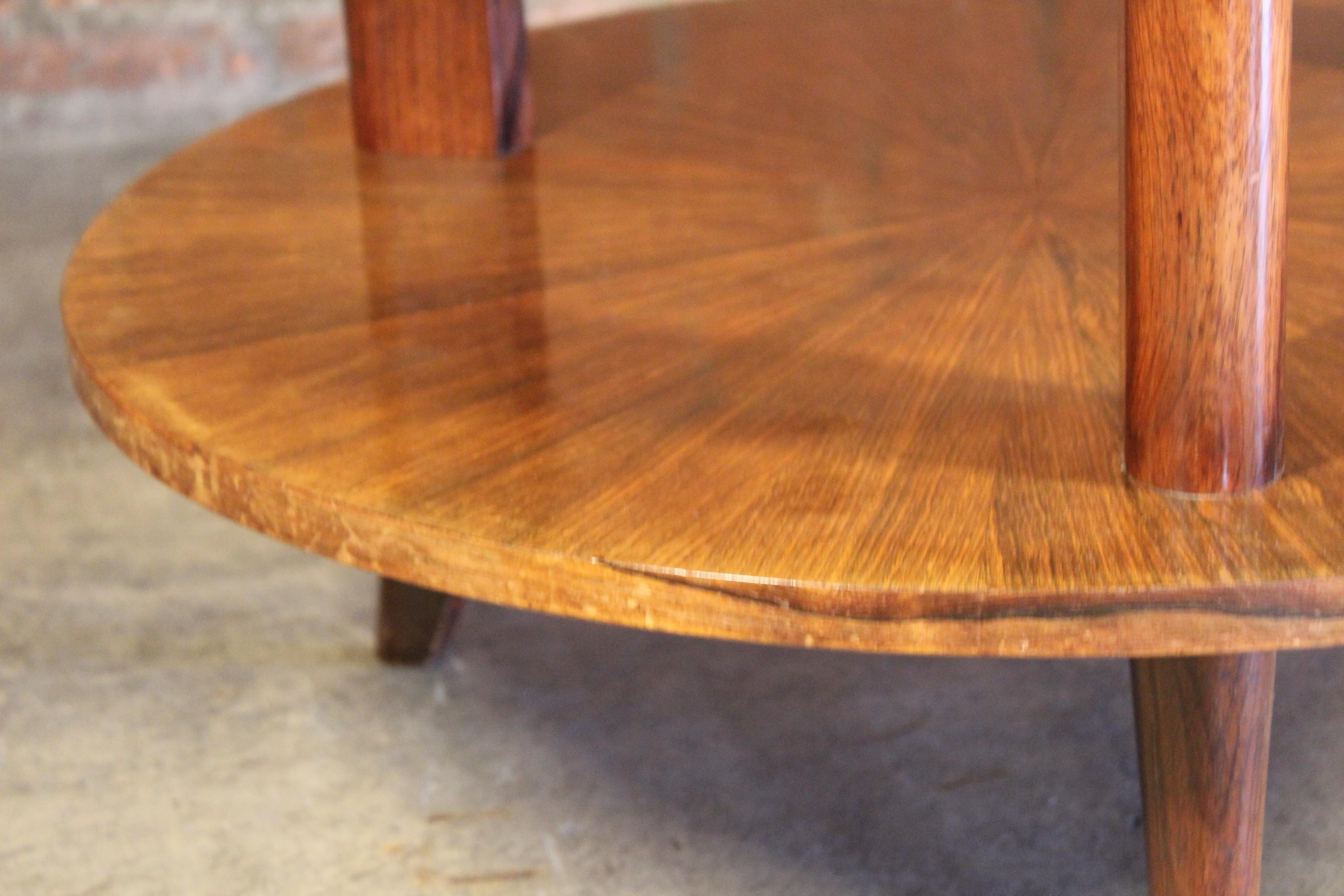 Art Deco Rosewood and Mirror Table Attributed to Paolo Buffa, Italy, 1940s For Sale 12