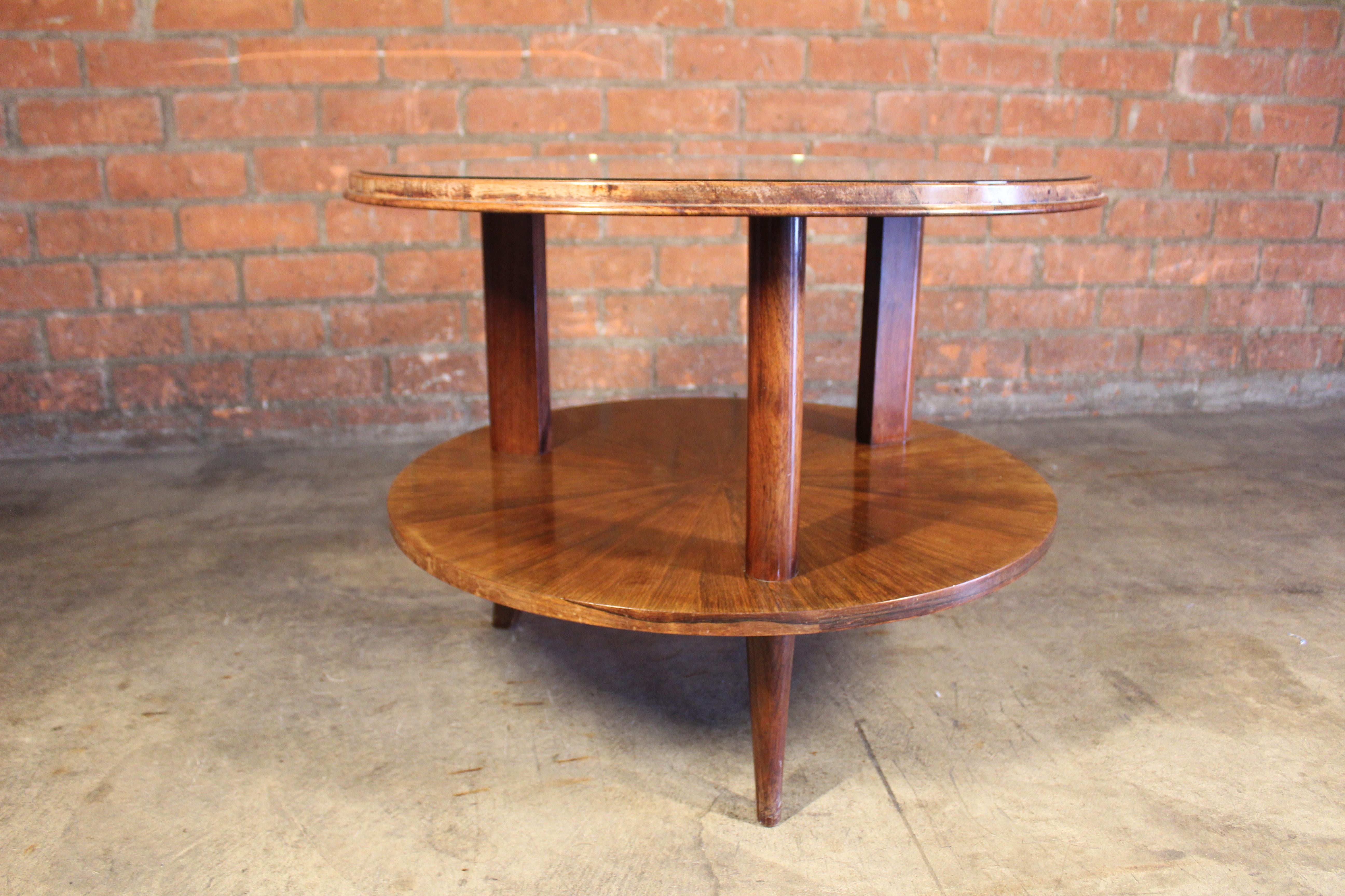 Art Deco Rosewood and Mirror Table Attributed to Paolo Buffa, Italy, 1940s For Sale 13