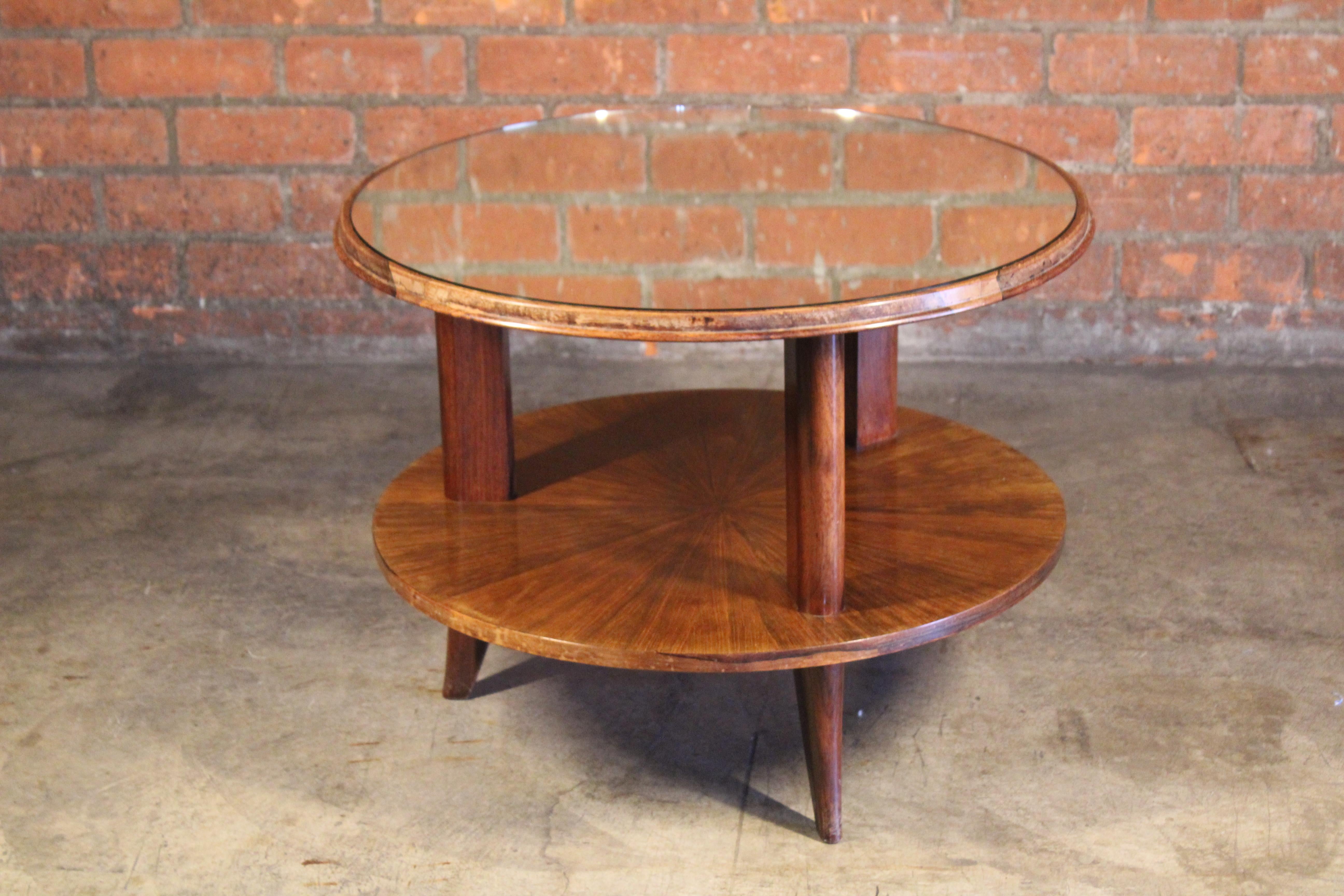 Art Deco Rosewood and Mirror Table Attributed to Paolo Buffa, Italy, 1940s For Sale 14