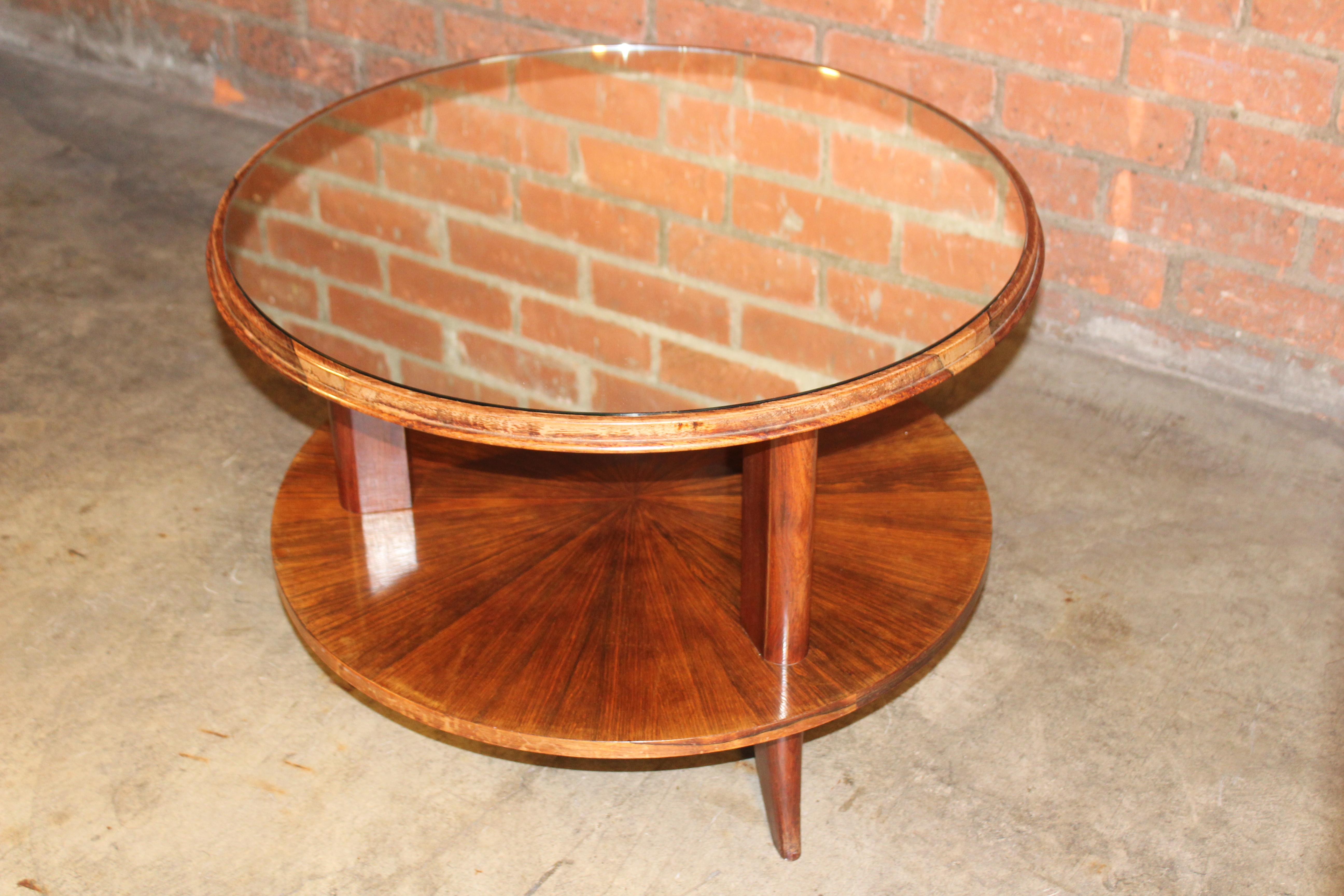 Art Deco Rosewood and Mirror Table Attributed to Paolo Buffa, Italy, 1940s For Sale 2