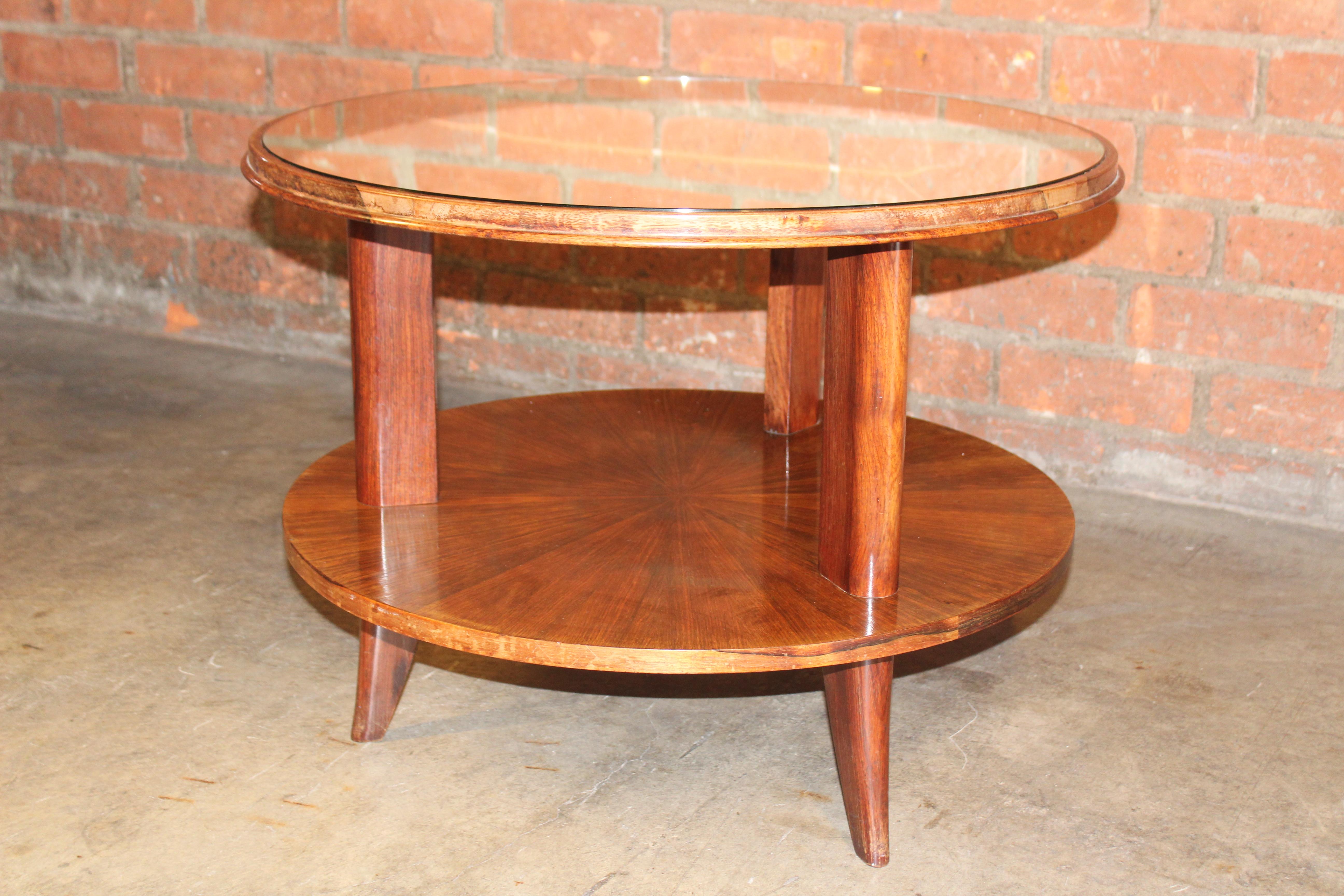 Art Deco Rosewood and Mirror Table Attributed to Paolo Buffa, Italy, 1940s For Sale 3