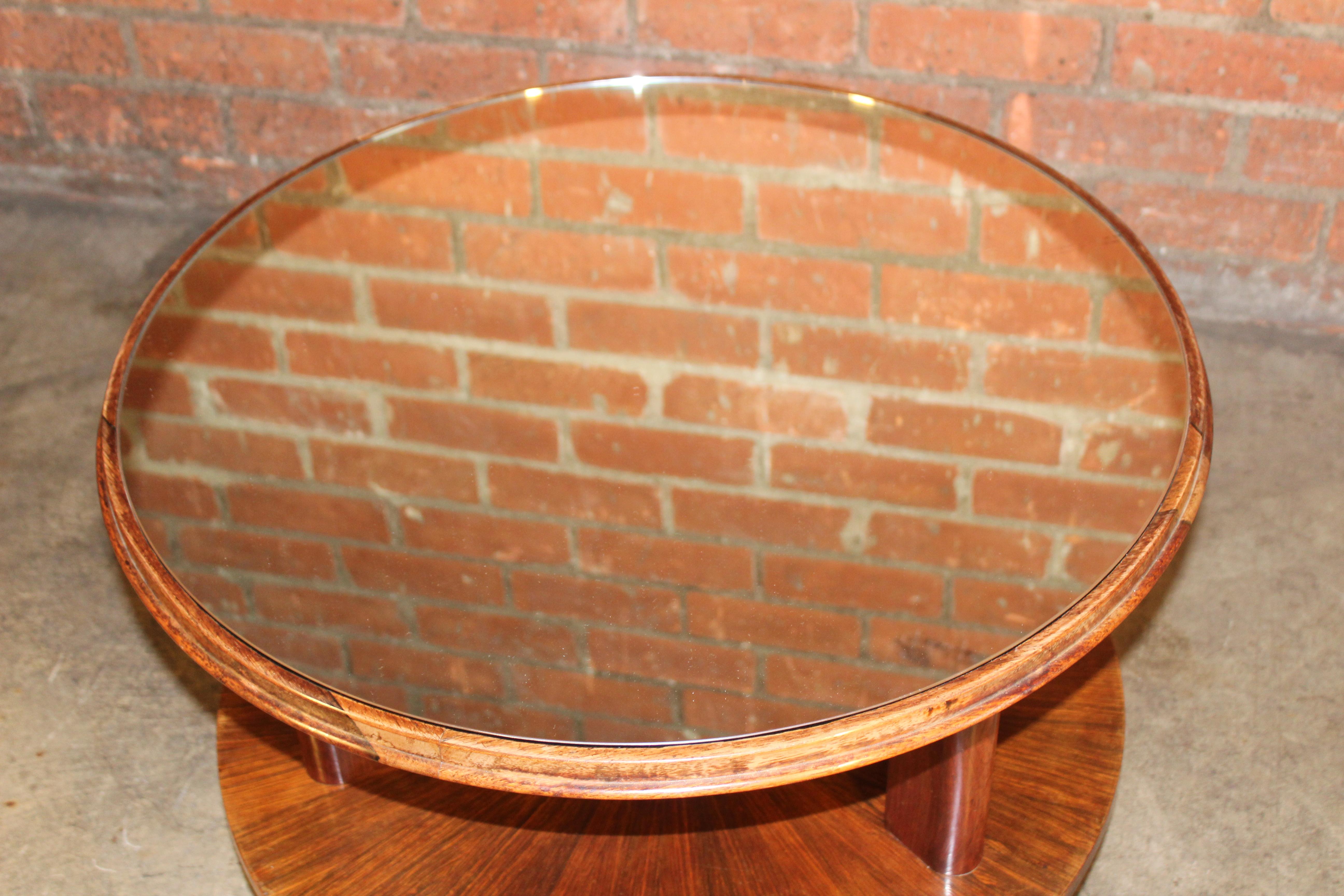 Art Deco Rosewood and Mirror Table Attributed to Paolo Buffa, Italy, 1940s For Sale 4