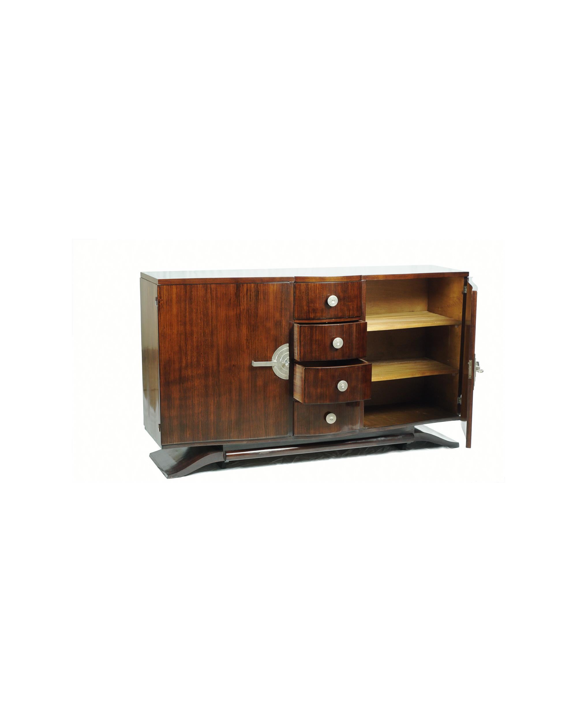 French Art Deco Sideboard Moustache Base  For Sale
