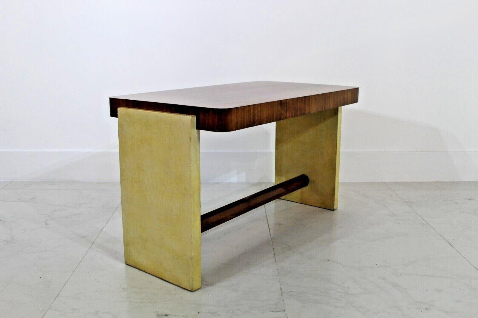 Mid-20th Century Art Deco Rosewood and Parchment Side Table, 1930's For Sale