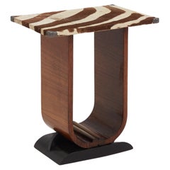 Art Deco Rosewood and Zebra Hide Table
