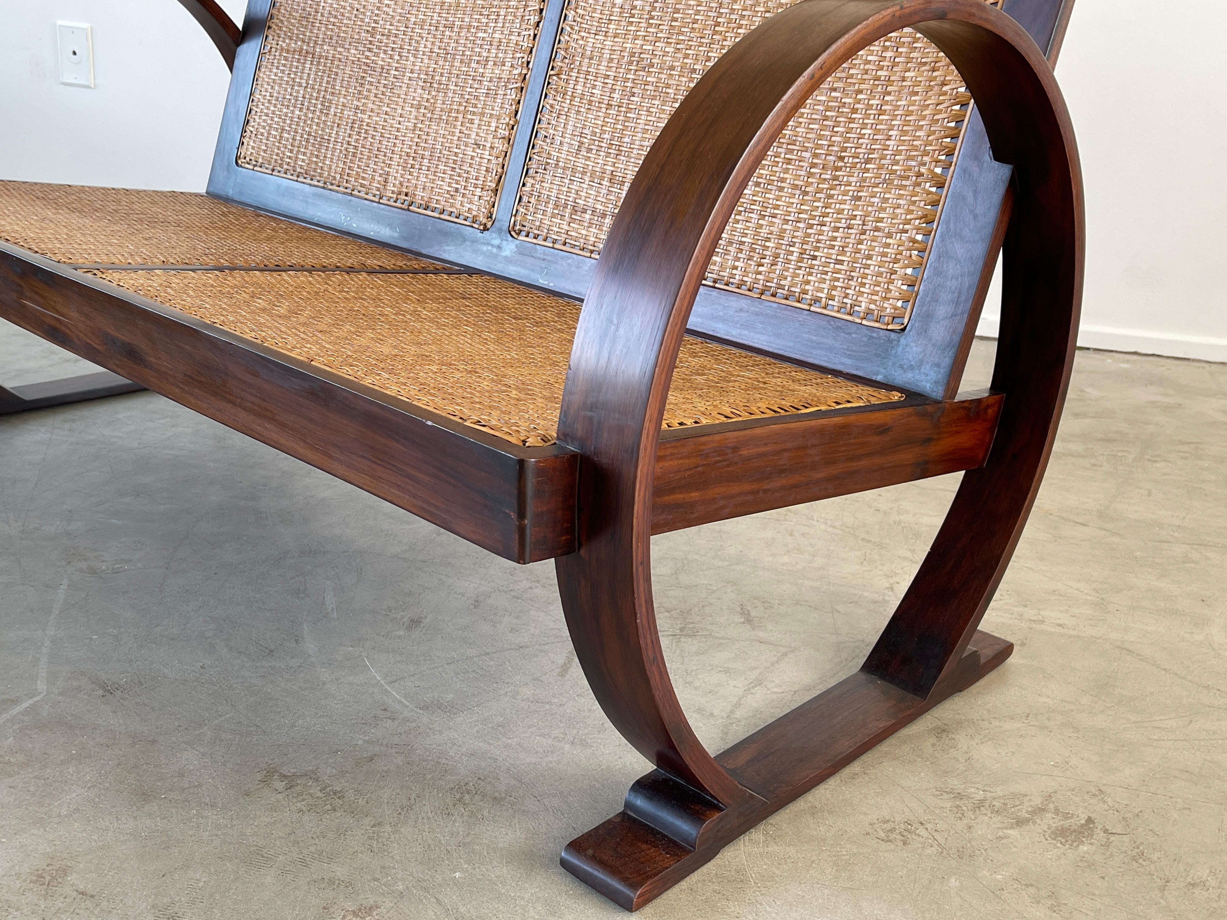 Art Deco Rosewood Bench In Good Condition In Beverly Hills, CA