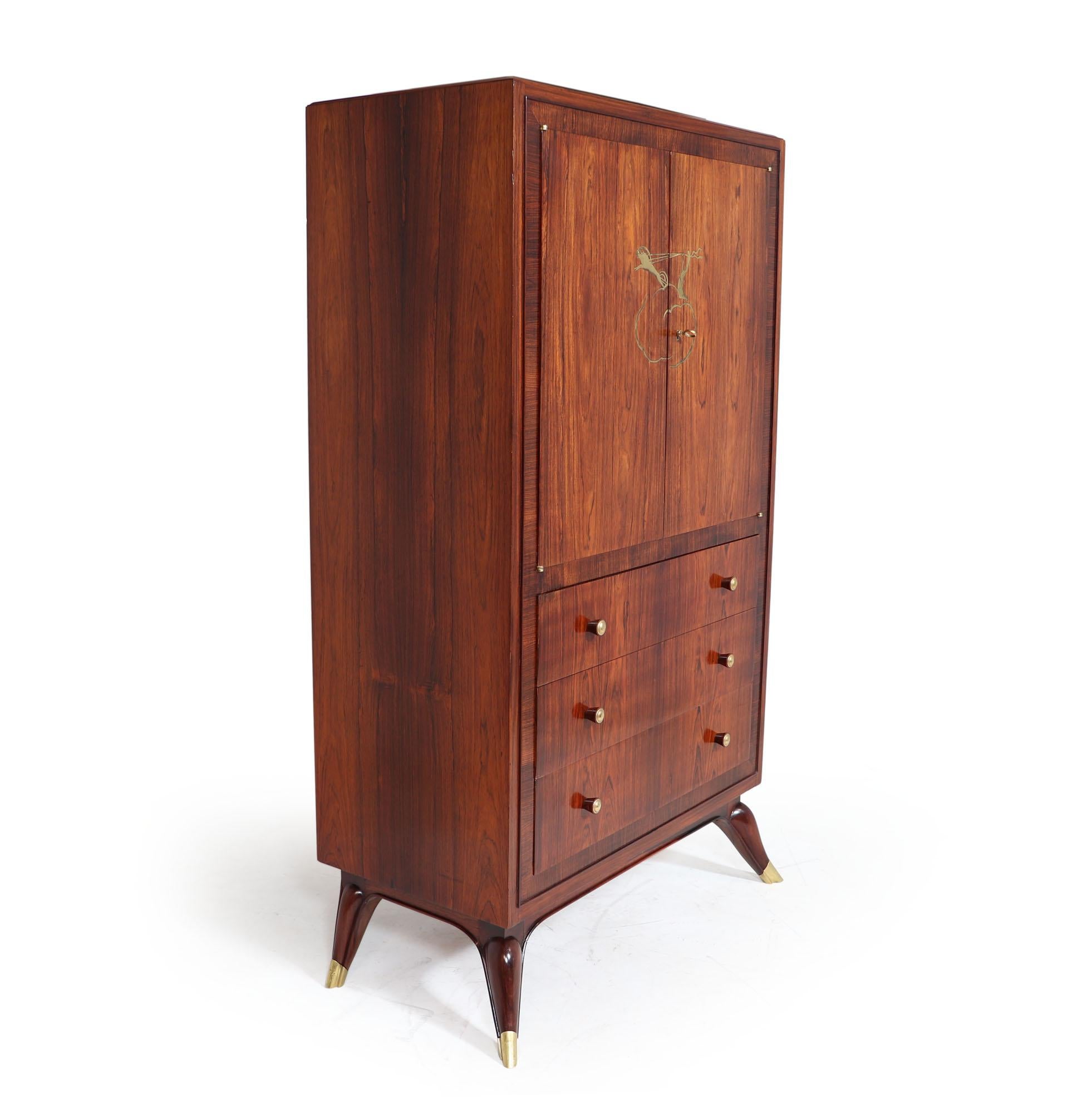 French Art Deco Rosewood Cabinet in The Manner of Ruhlman