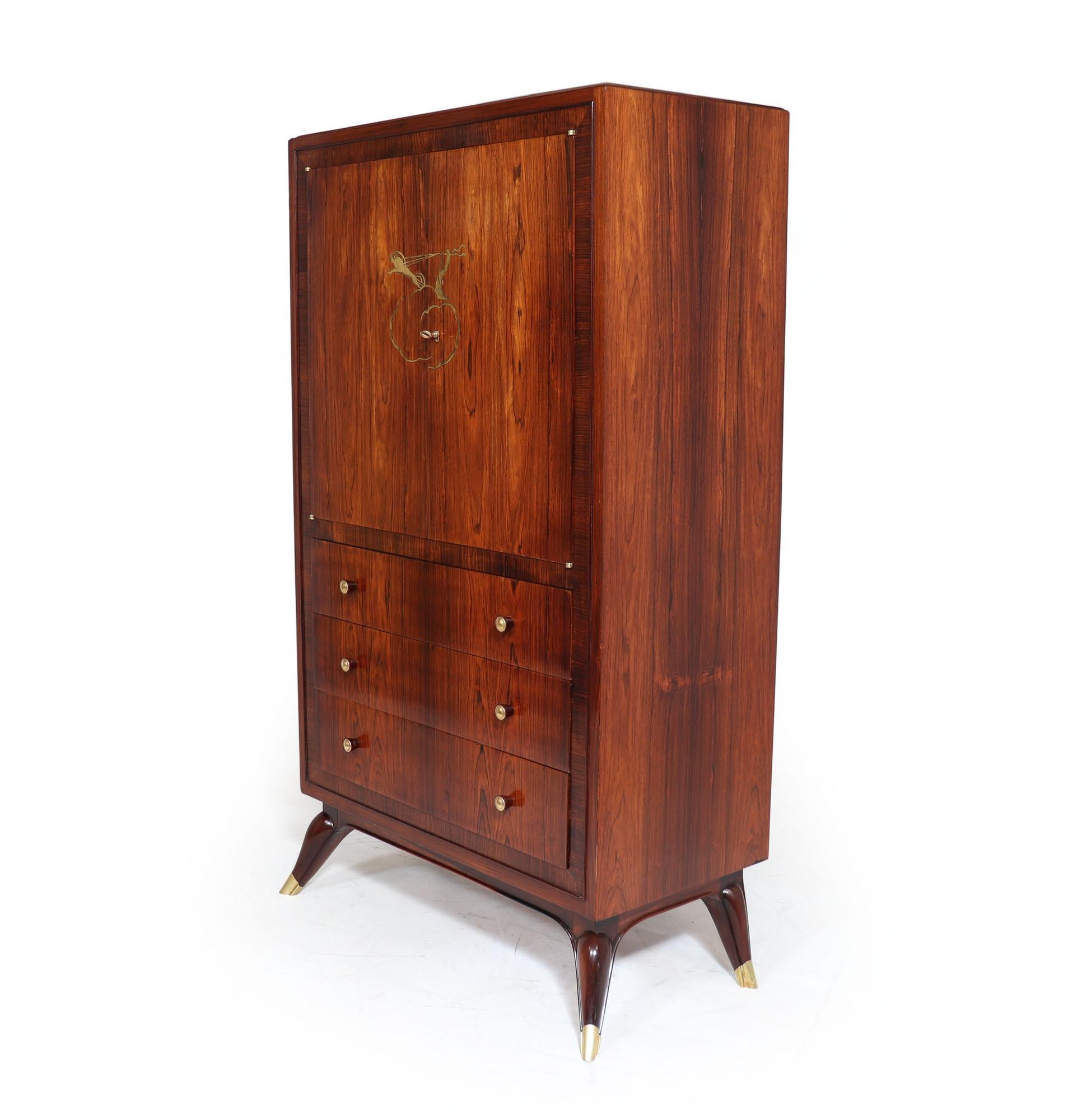 Art Deco Rosewood Cabinet in The Manner of Ruhlman In Excellent Condition In Paddock Wood Tonbridge, GB