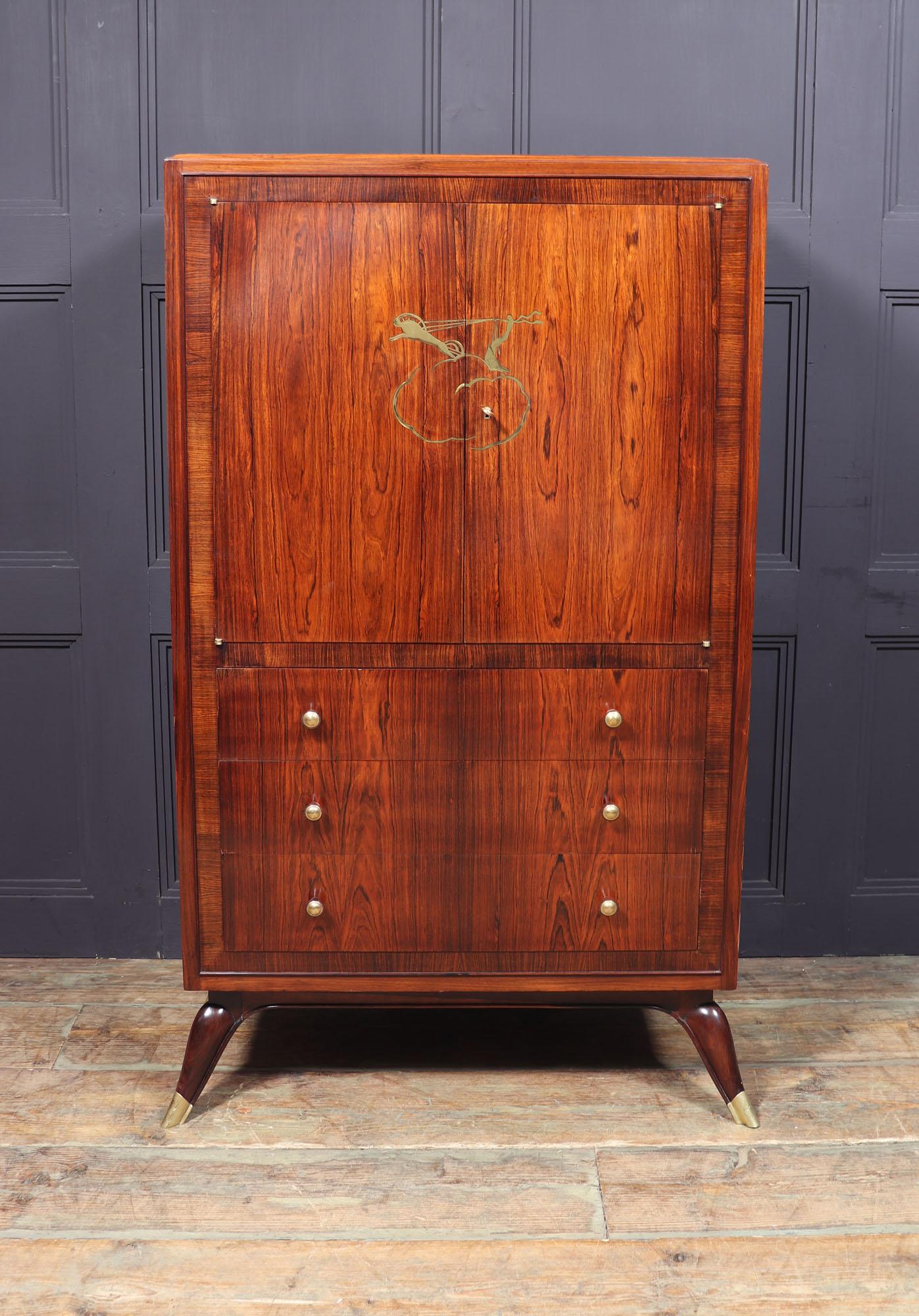 Art Deco Rosewood Cabinet in The Manner of Ruhlman 1