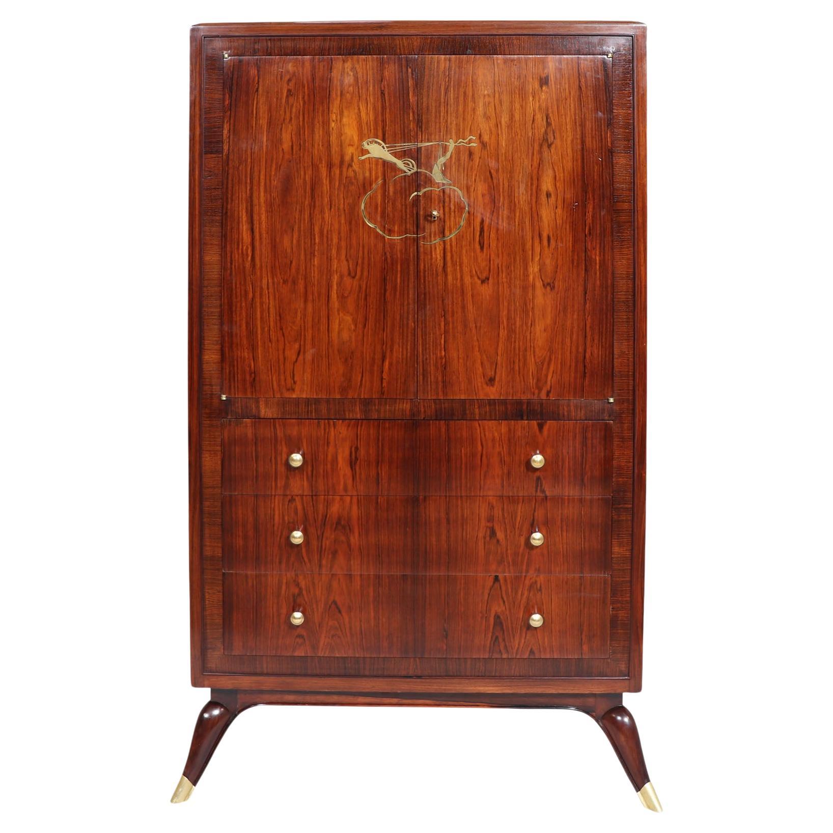 Art Deco Rosewood Cabinet in The Manner of Ruhlman