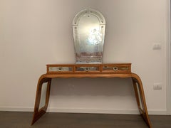 Art Deco Rosewood Console Table with Mirror, 1930s