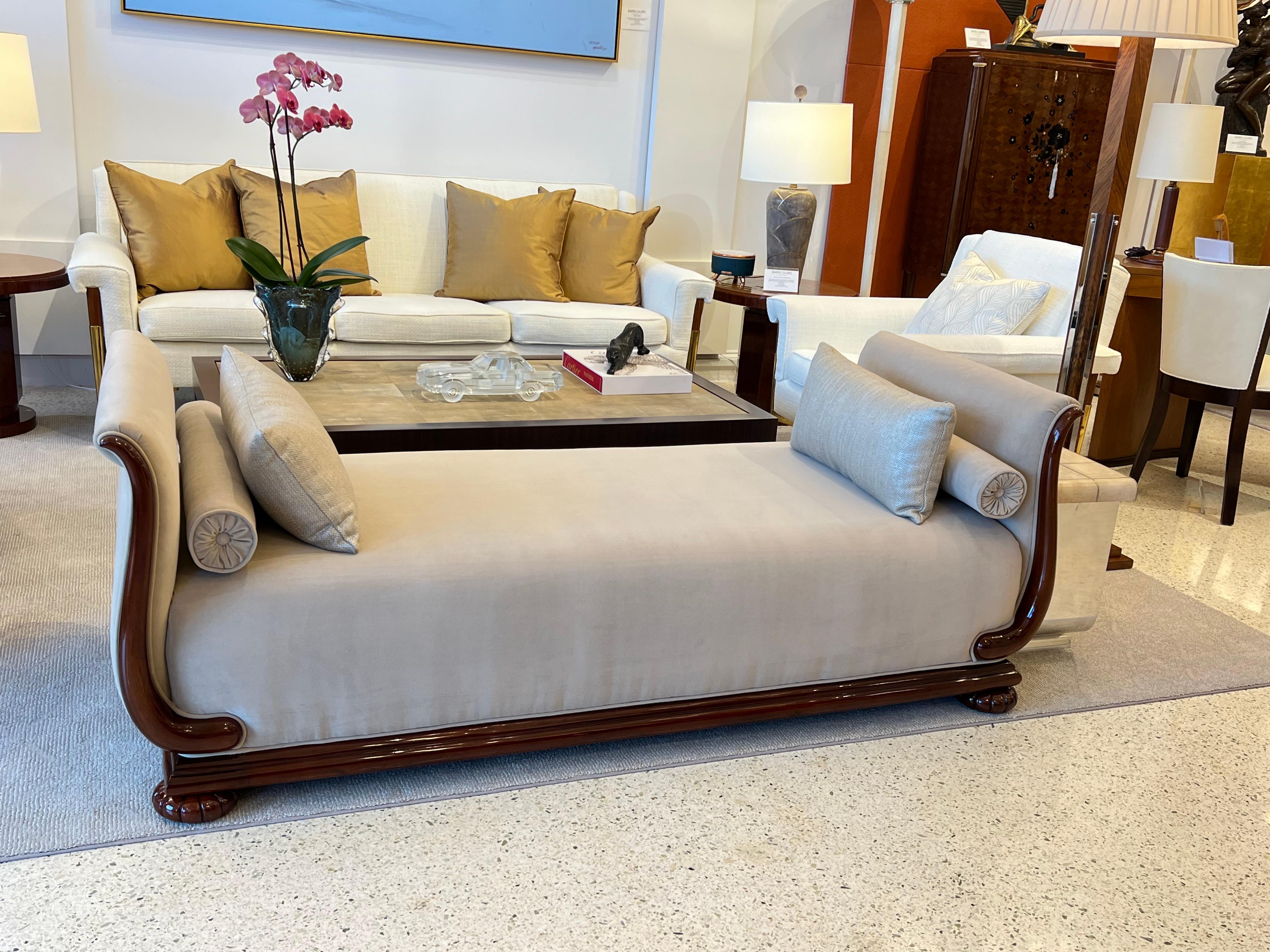 Art Deco Rosewood DayBed in the style of Jules Leleu For Sale 3