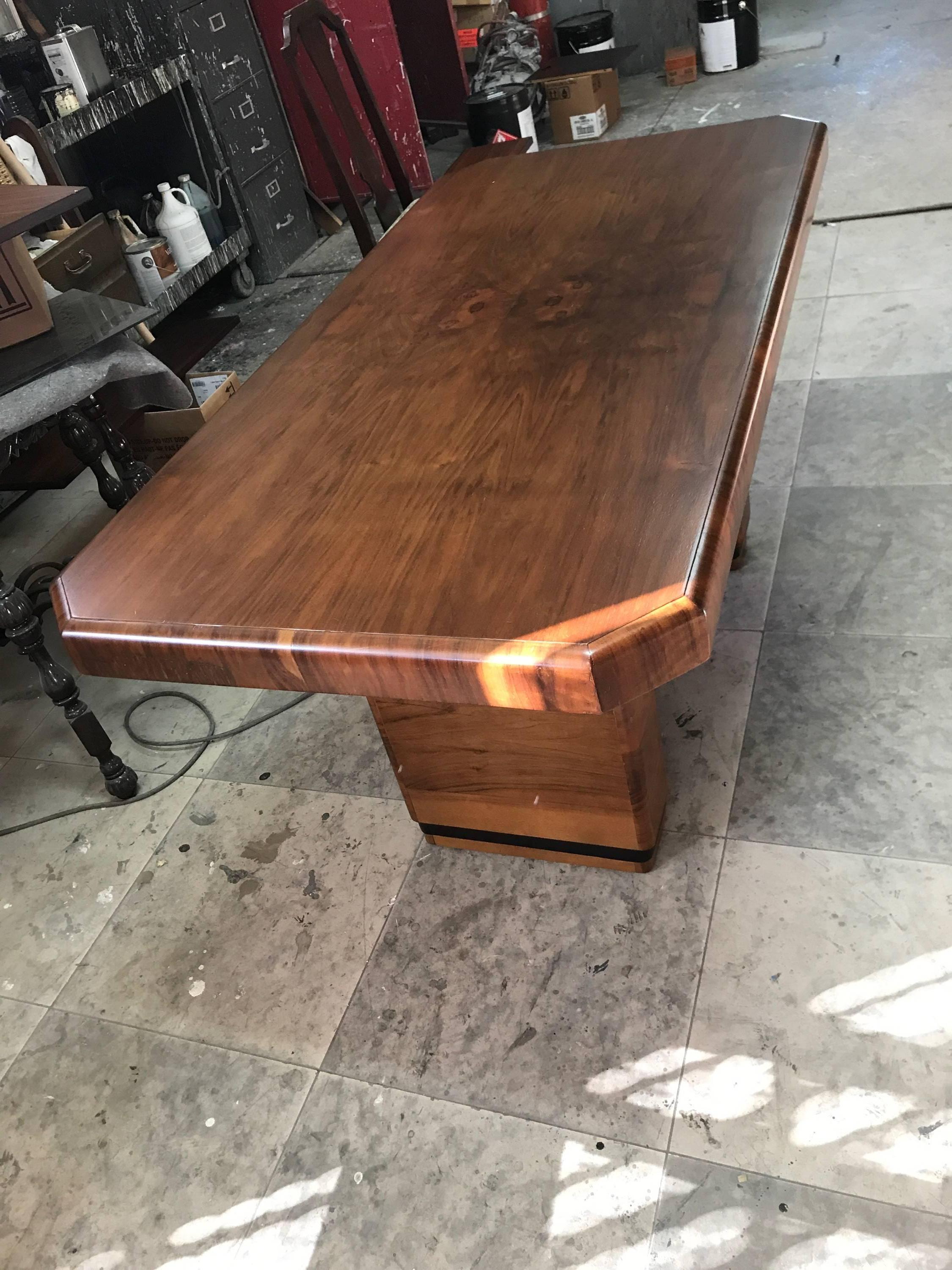 Rosewood Art Deco Desk or Console Table In Good Condition In Los Angeles, CA