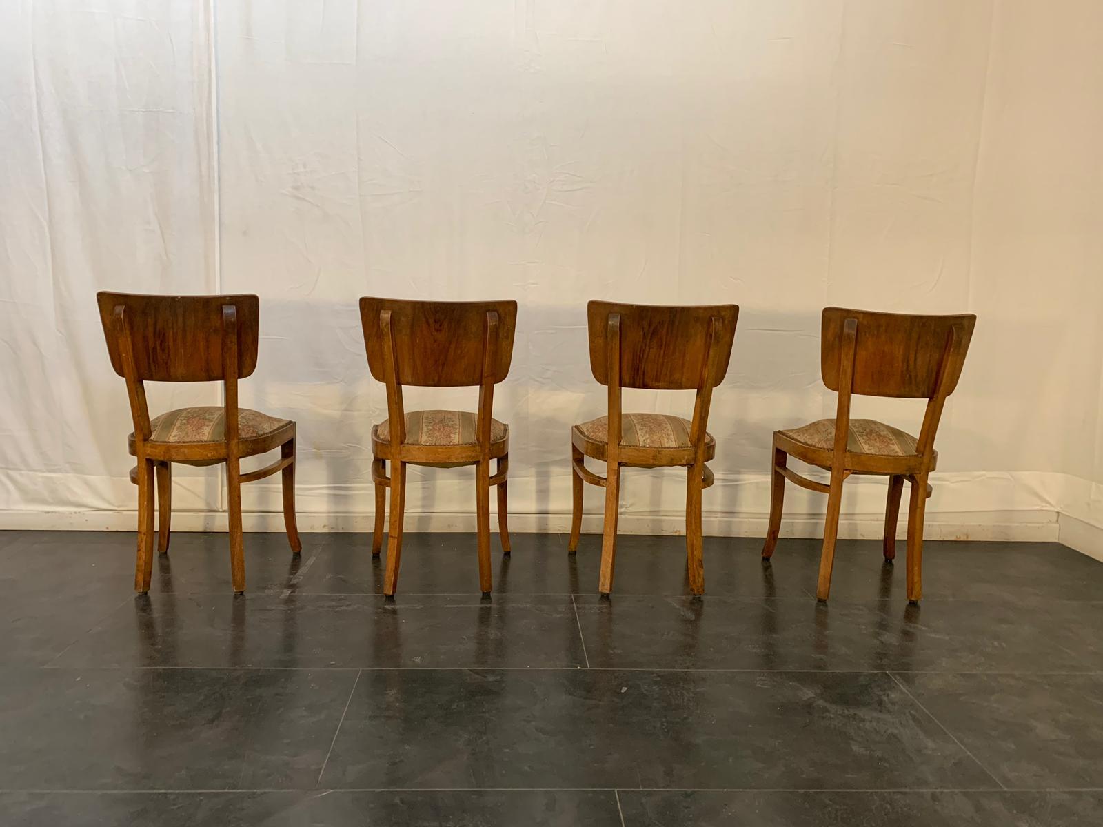 Art Deco Rosewood Dining Chairs, 1930s, Set of 4 In Good Condition For Sale In Montelabbate, PU